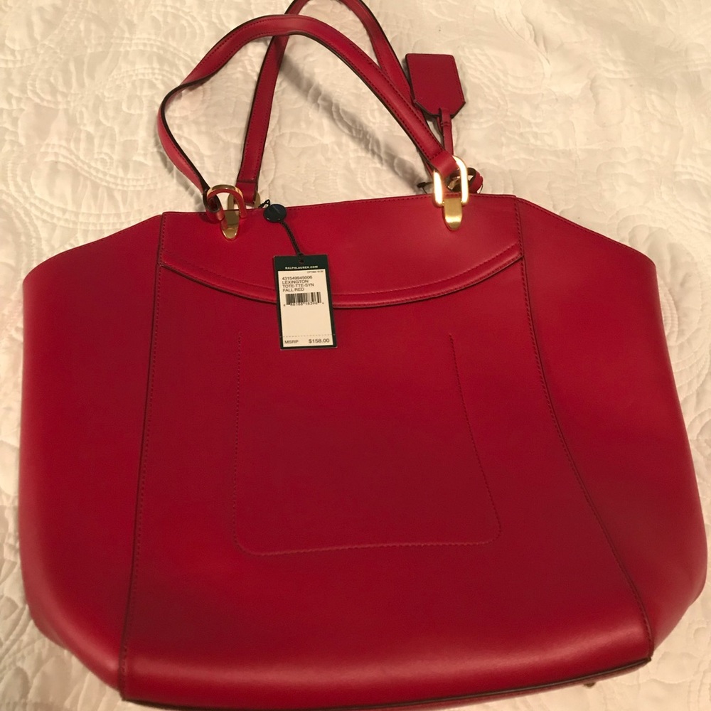 Fall Red Ralph Lauren Lexington Tote